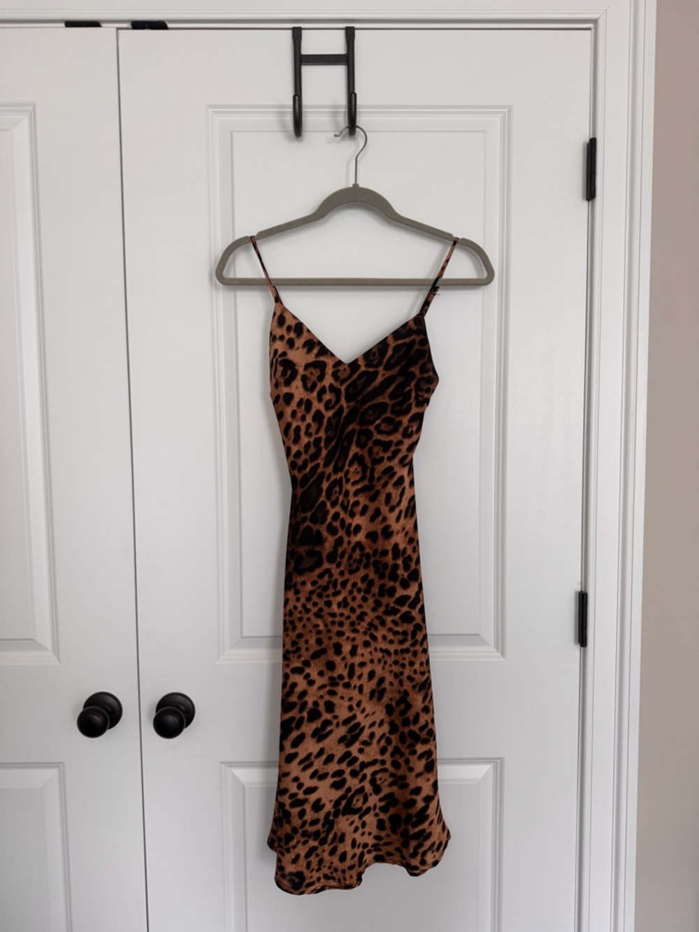 Forever 21 Brown Leopard Print Slip Midi Dress